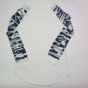 Camoflauge Long Sleeve Ringer Tee